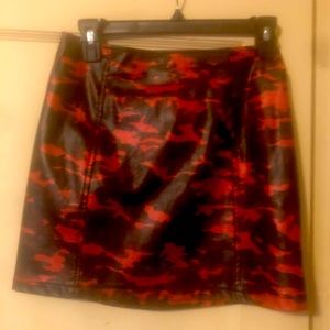 Faux leather mini skirt